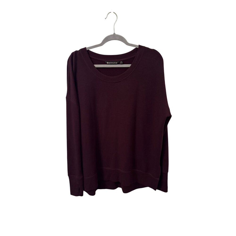 Athleta burgandy sweater with thumb holes size xl